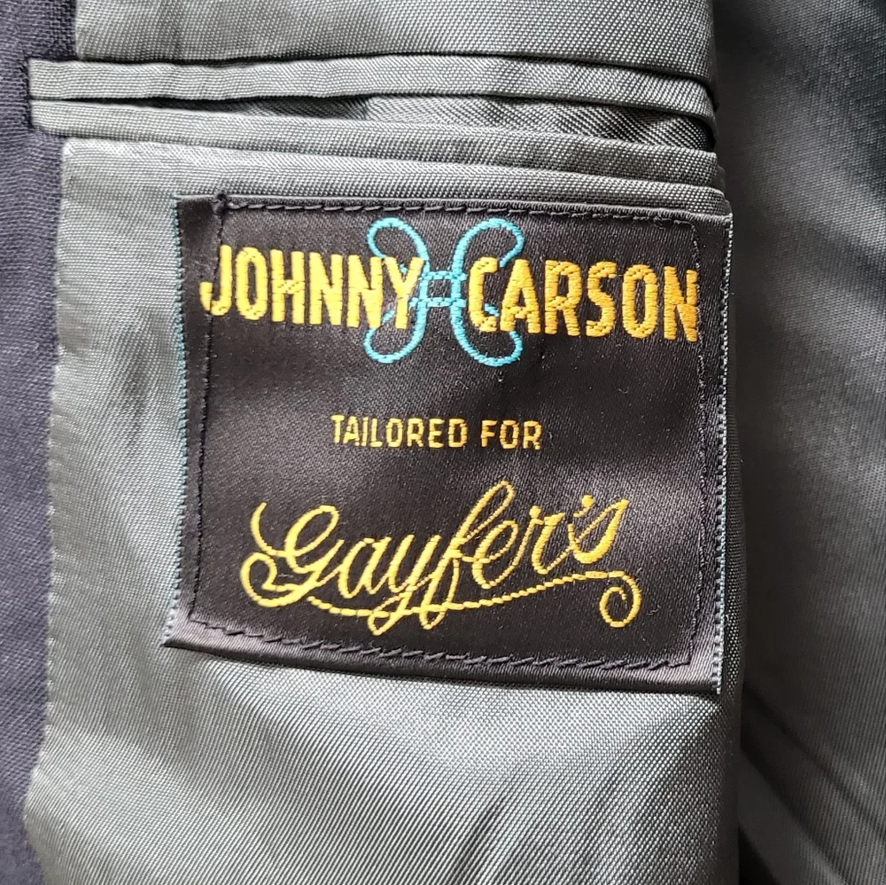 🔥 VINTAGE Johnny Carson Navy Double Breasted Sports Coat 💙💙💙 - Picture 4 of 8
